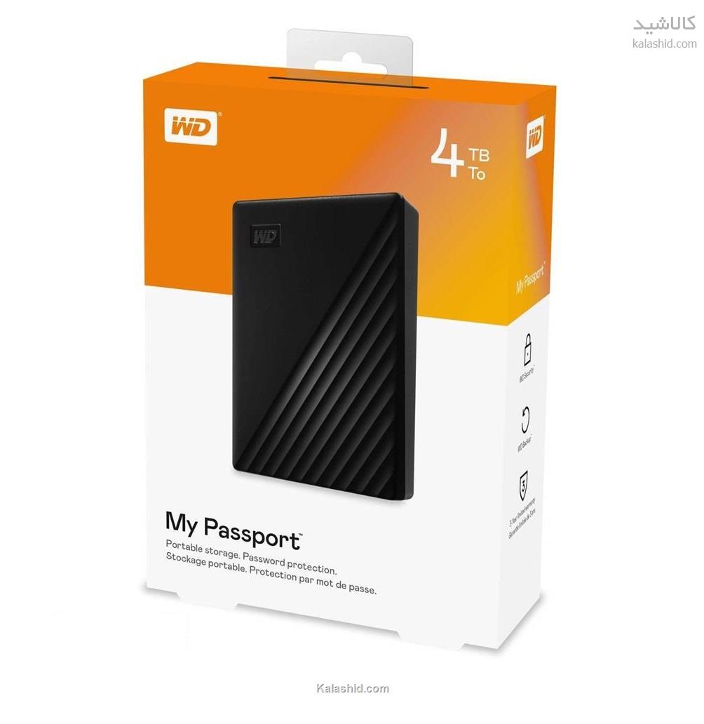 هارد اکسترنال وسترن دیجیتال مدل My Passport WDBPKJ0040BBK-WESN ظرفیت 4 ترابایت